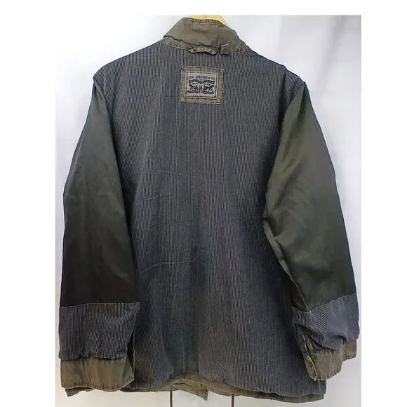 Levi's Olive Green Distressed Utility Rain Jacket EUC - Picture 7 of 10